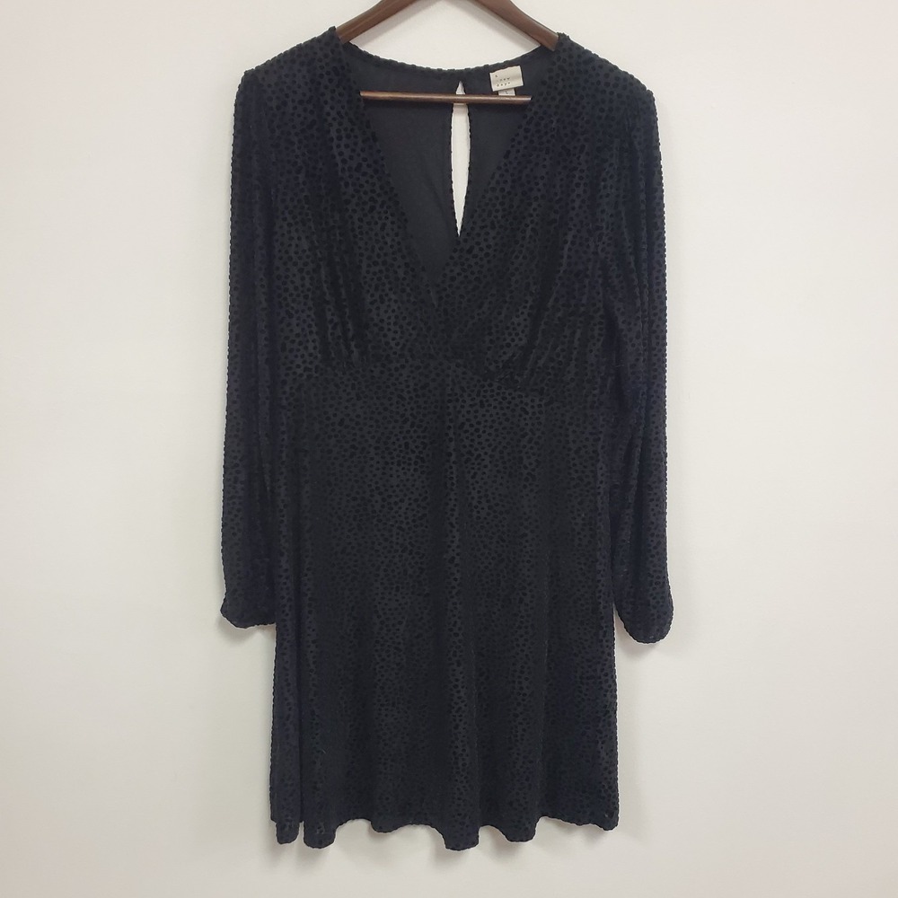 A New Day Dark Fairy Whimsigoth Velvet Burnout Babydoll‎ Dress Size L Holiday